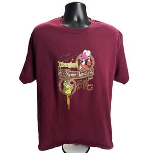 Disneyland Resort Never Land 5K 2013 T-Shirt XL – Captain Hook & Crocodile Rare